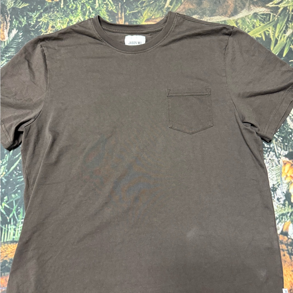 Jason Wu Short-Sleeve Pocket Tee In Dark Brown